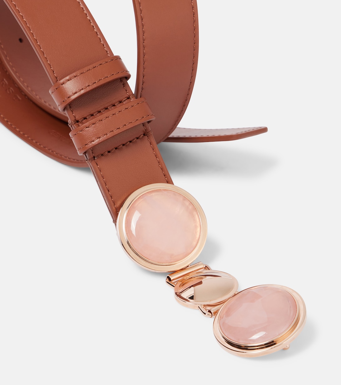 حزام للخصر من الجلد مع تزيين Grange Rose Quartz | Gabriela Hearst