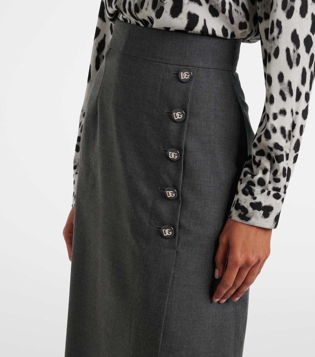 Gonna midi in lana vergine | Dolce&Gabbana