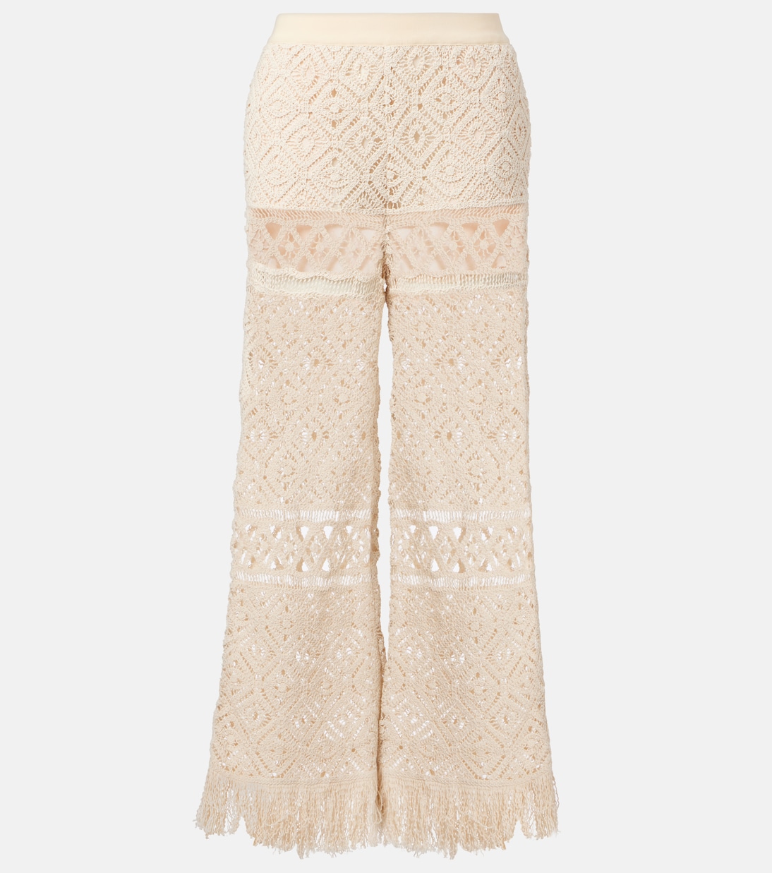 Pantaloni a palazzo Lacey in cotone macramé | La DoubleJ