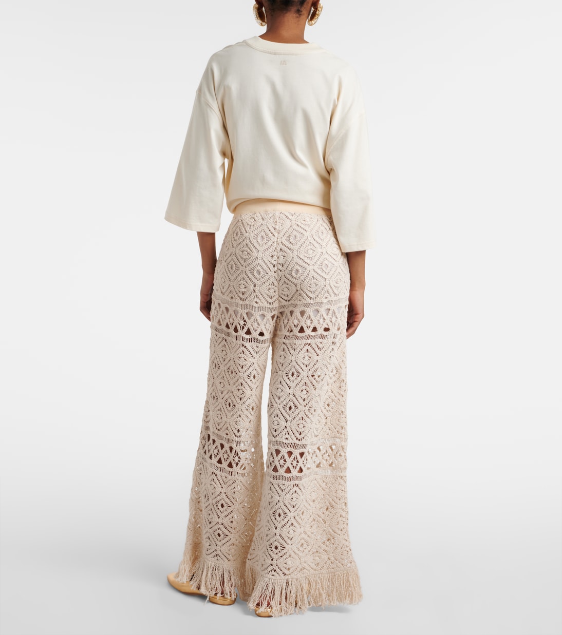 Pantaloni a palazzo Lacey in cotone macramé | La DoubleJ