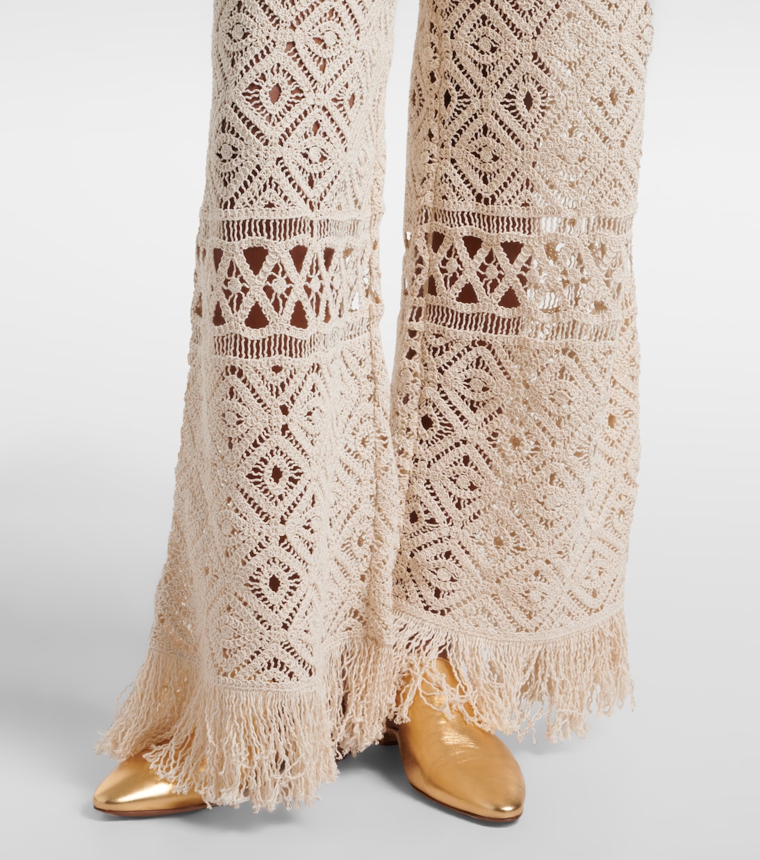 Pantaloni a palazzo Lacey in cotone macramé | La DoubleJ