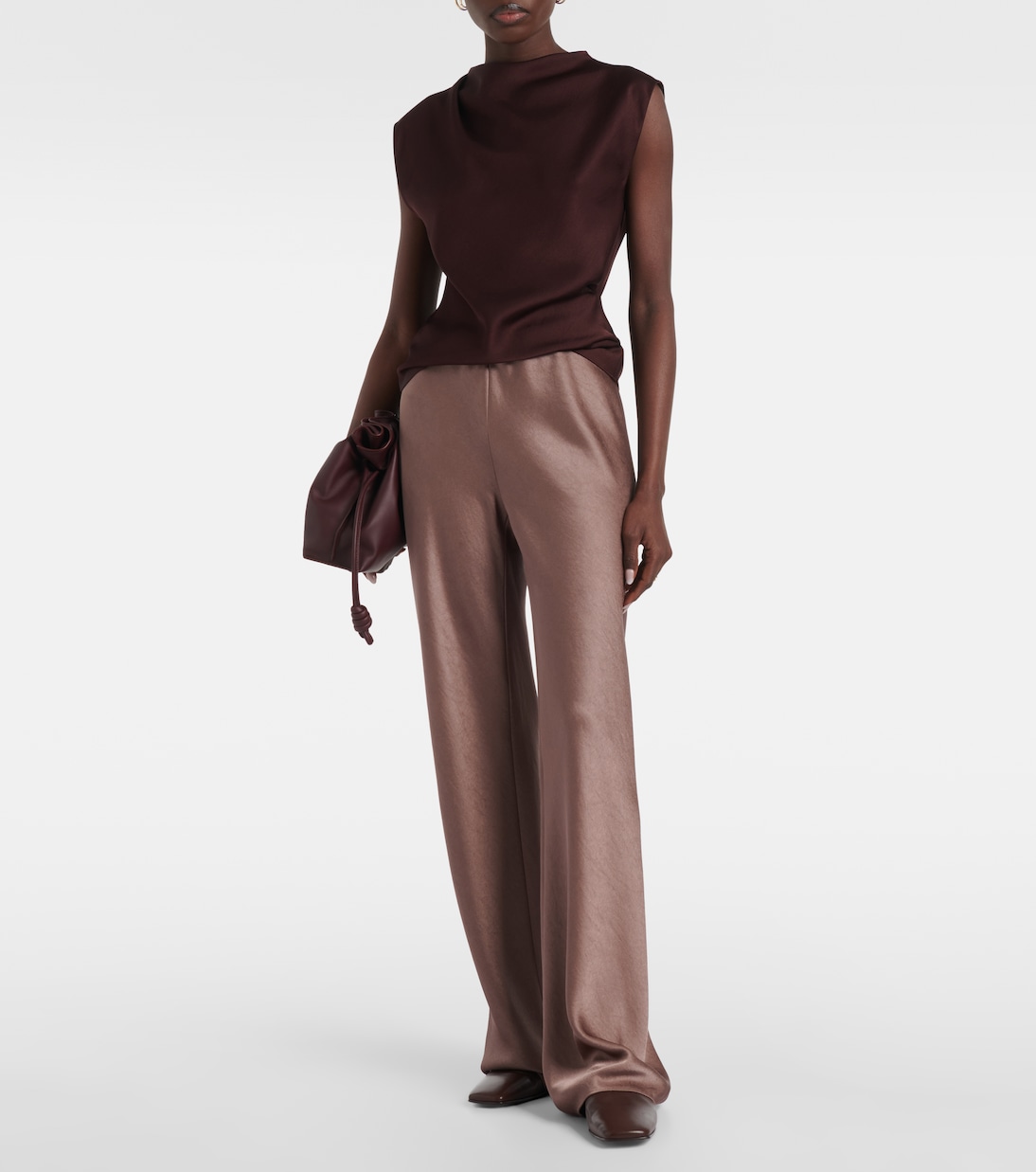 Draped satin top | Vince