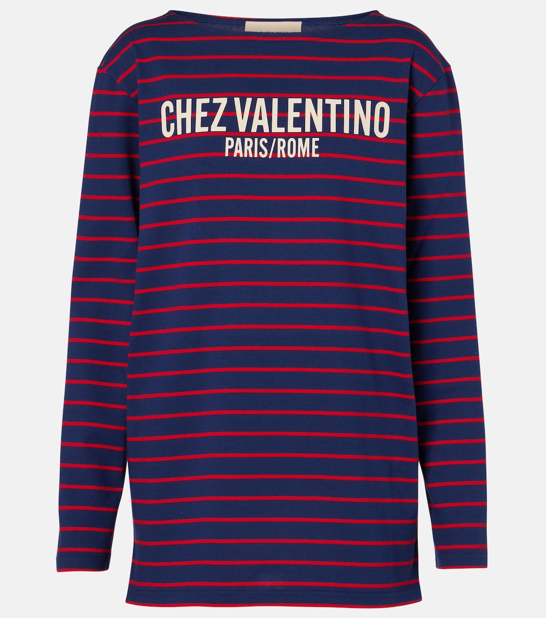 Top Chez Valentino in jersey di cotone a righe | Valentino