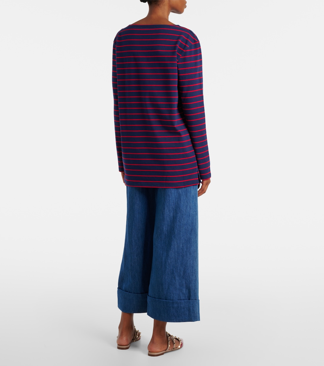 Top Chez Valentino in jersey di cotone a righe | Valentino