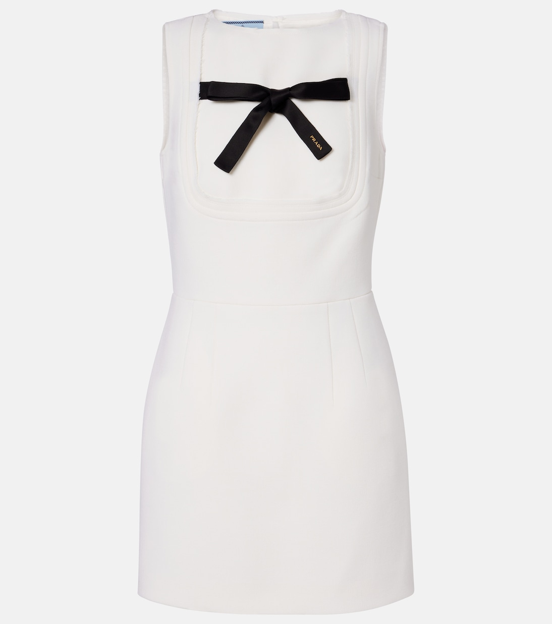 Bow-detail virgin wool minidress | Prada