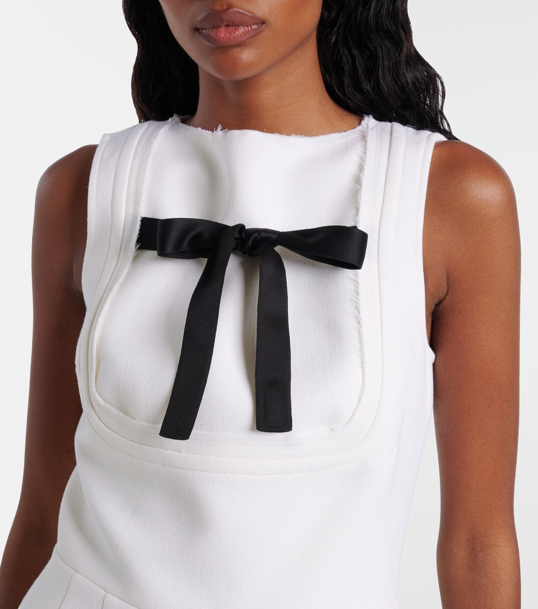 Bow-detail virgin wool minidress | Prada