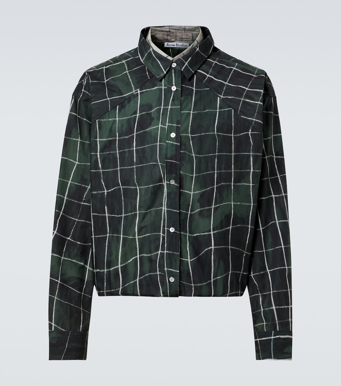 Checked layered cotton poplin shirt | Acne Studios