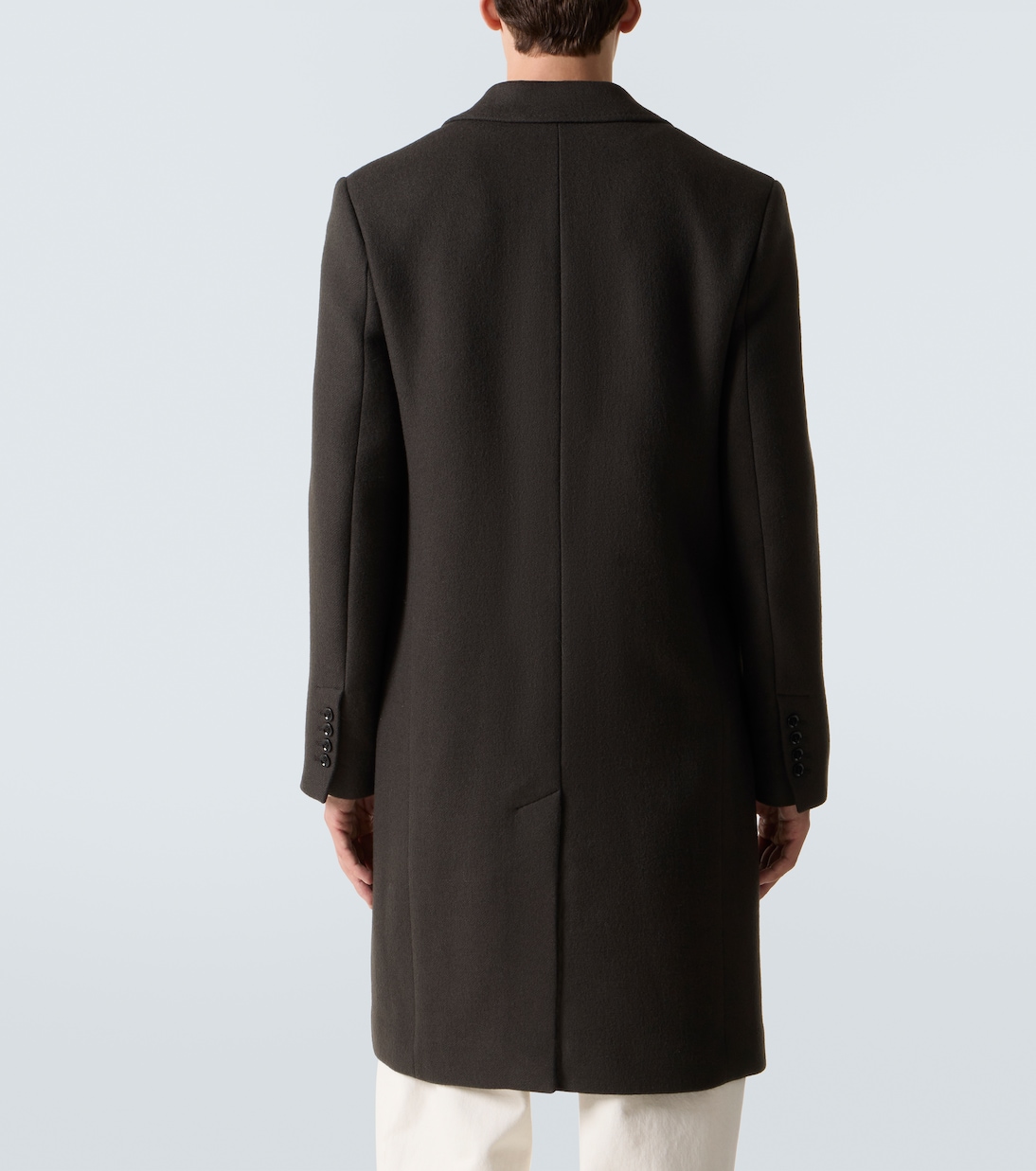 Abrigo de lana de botonadura simple | Ami Paris