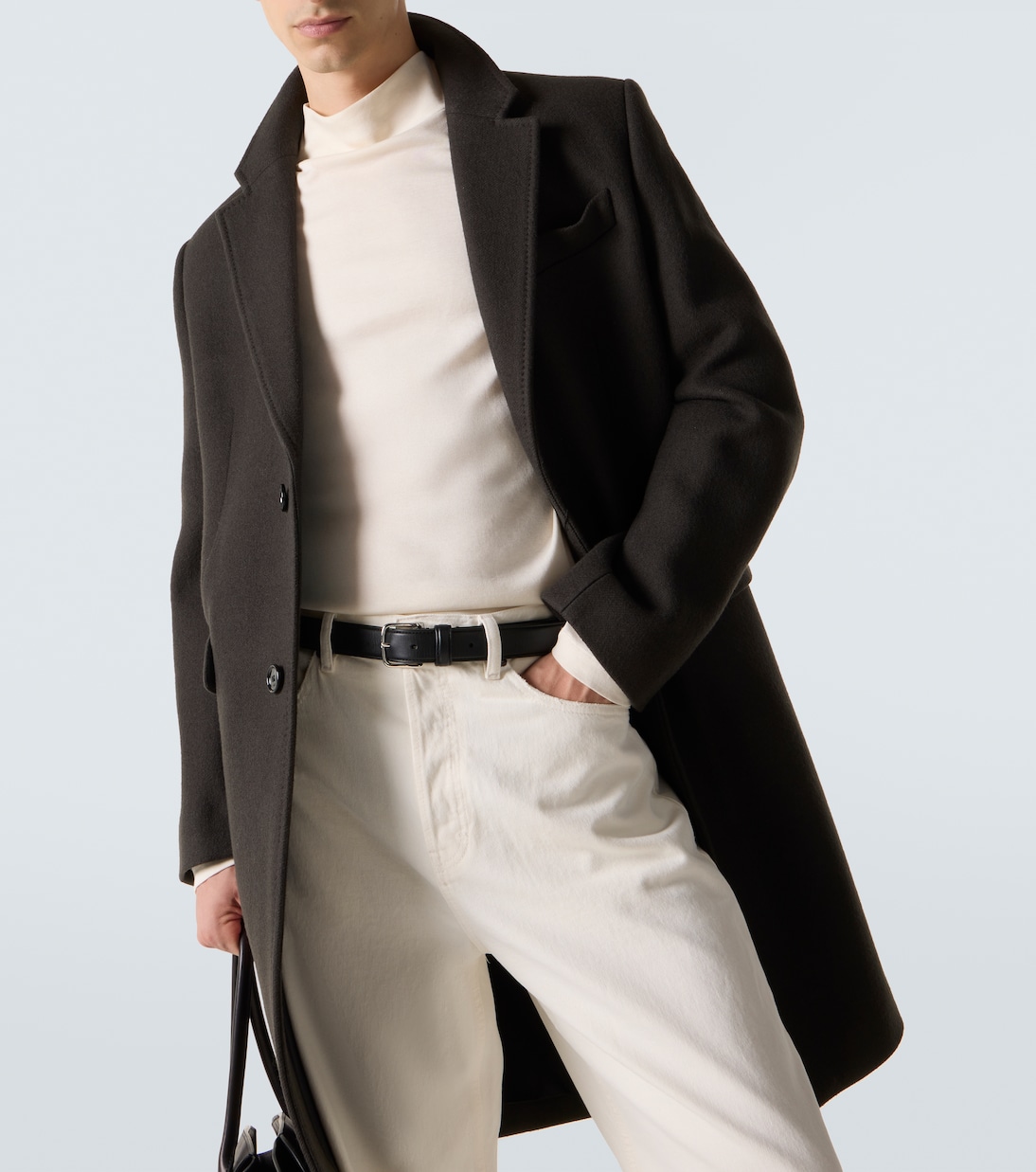 Abrigo de lana de botonadura simple | Ami Paris