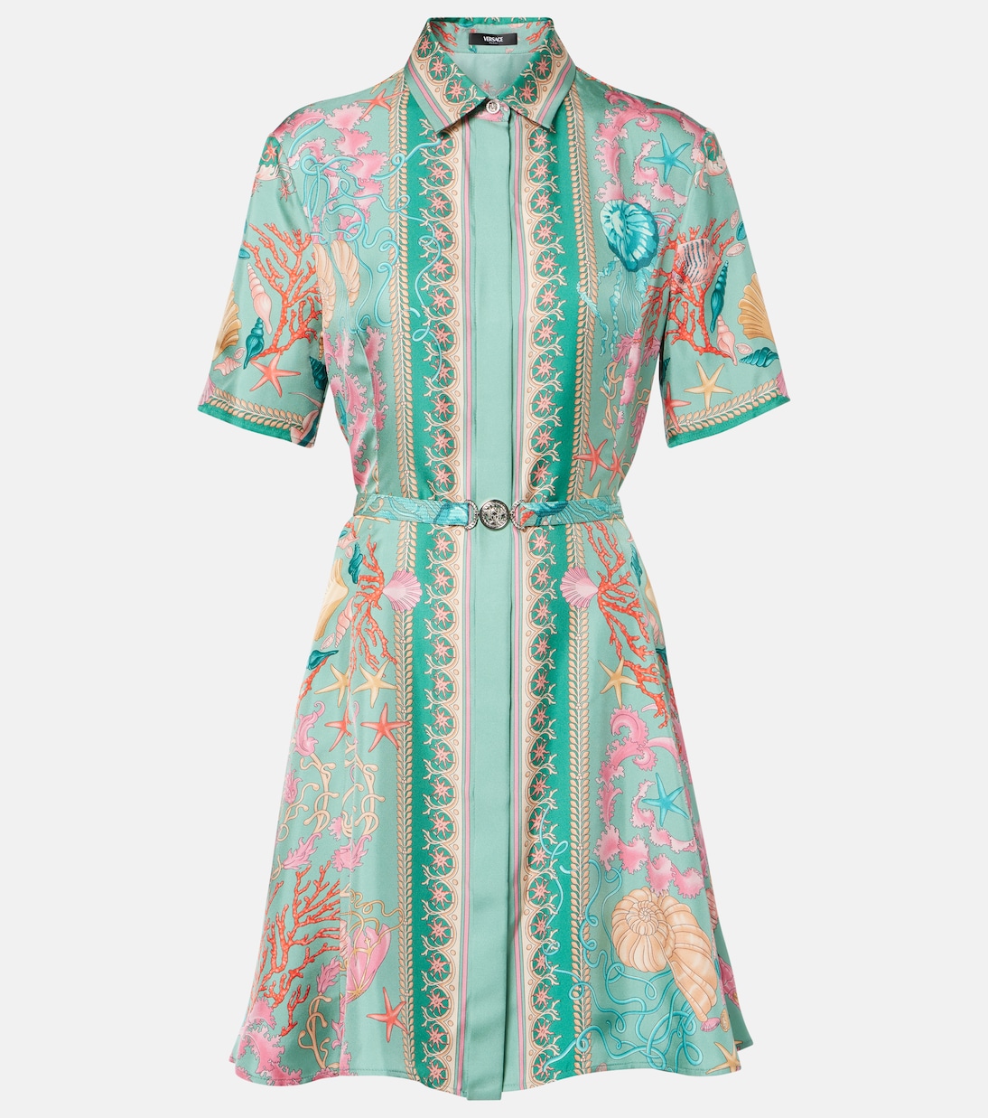 Hemdblusenkleid Waterproof Barocco aus Seiden-Twill | Versace