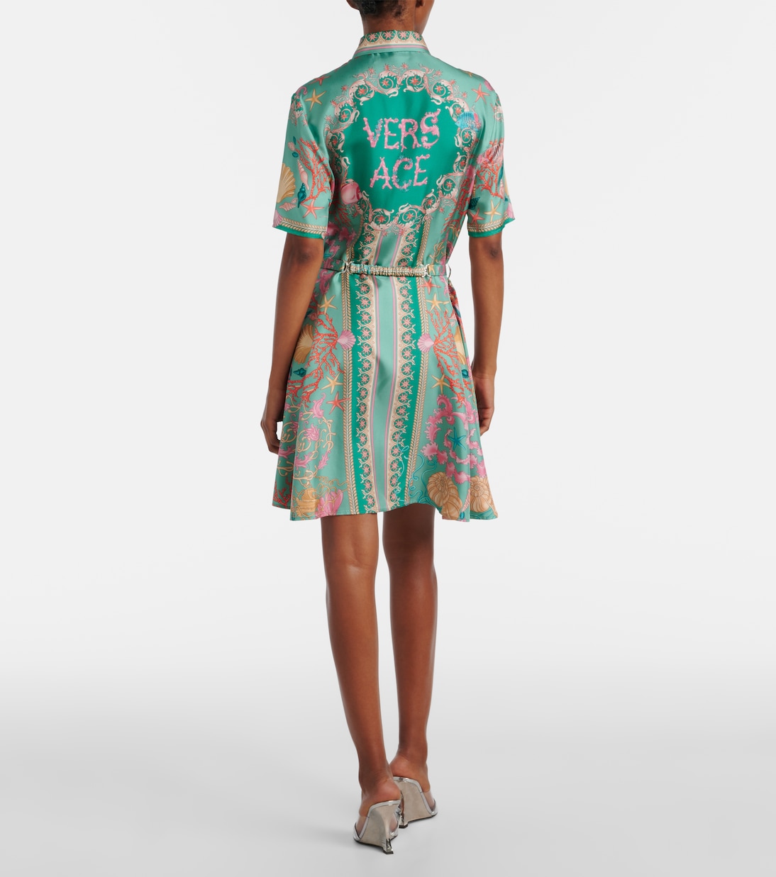 Hemdblusenkleid Waterproof Barocco aus Seiden-Twill | Versace