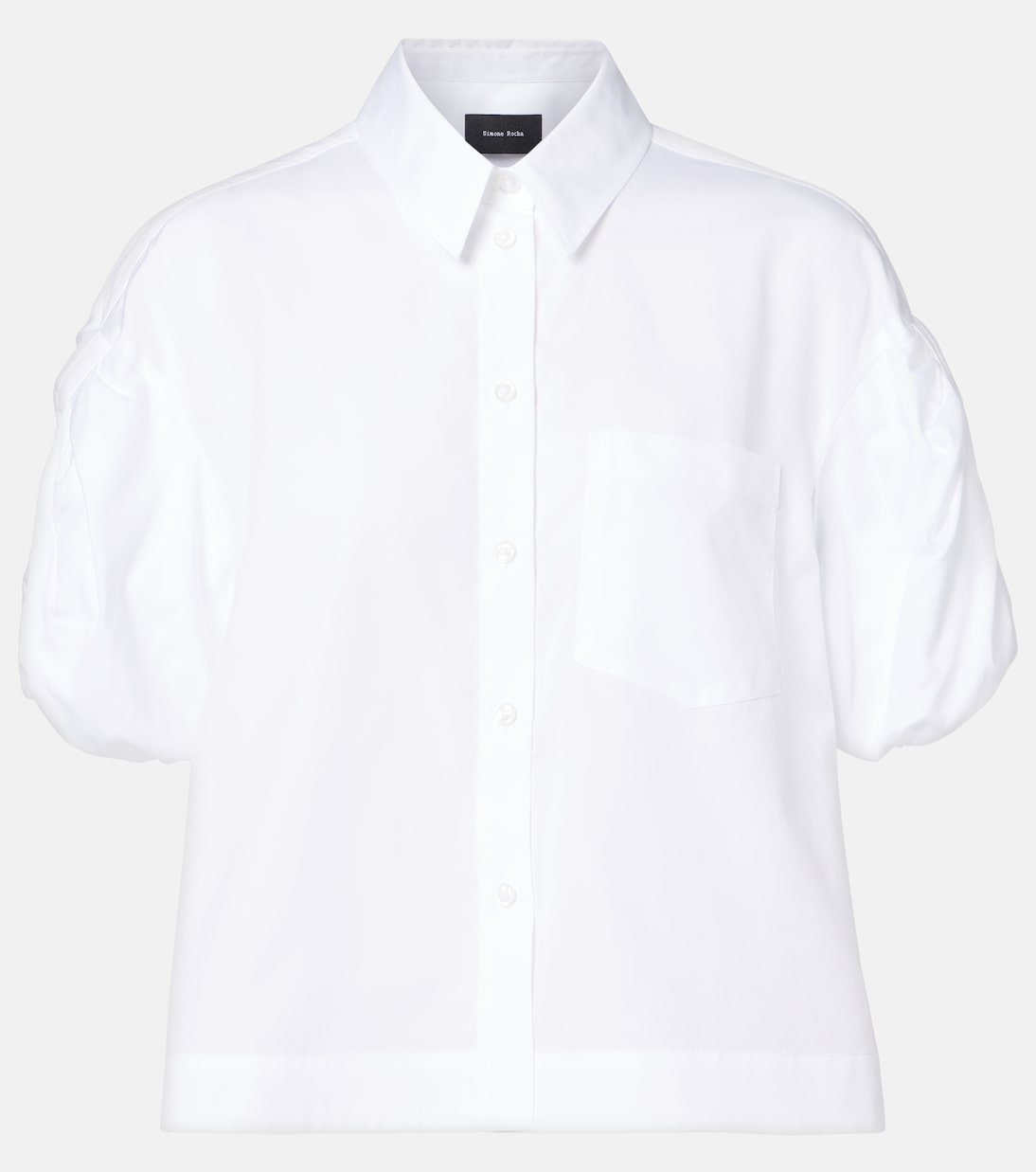 Cropped puff-sleeve cotton poplin shirt | Simone Rocha