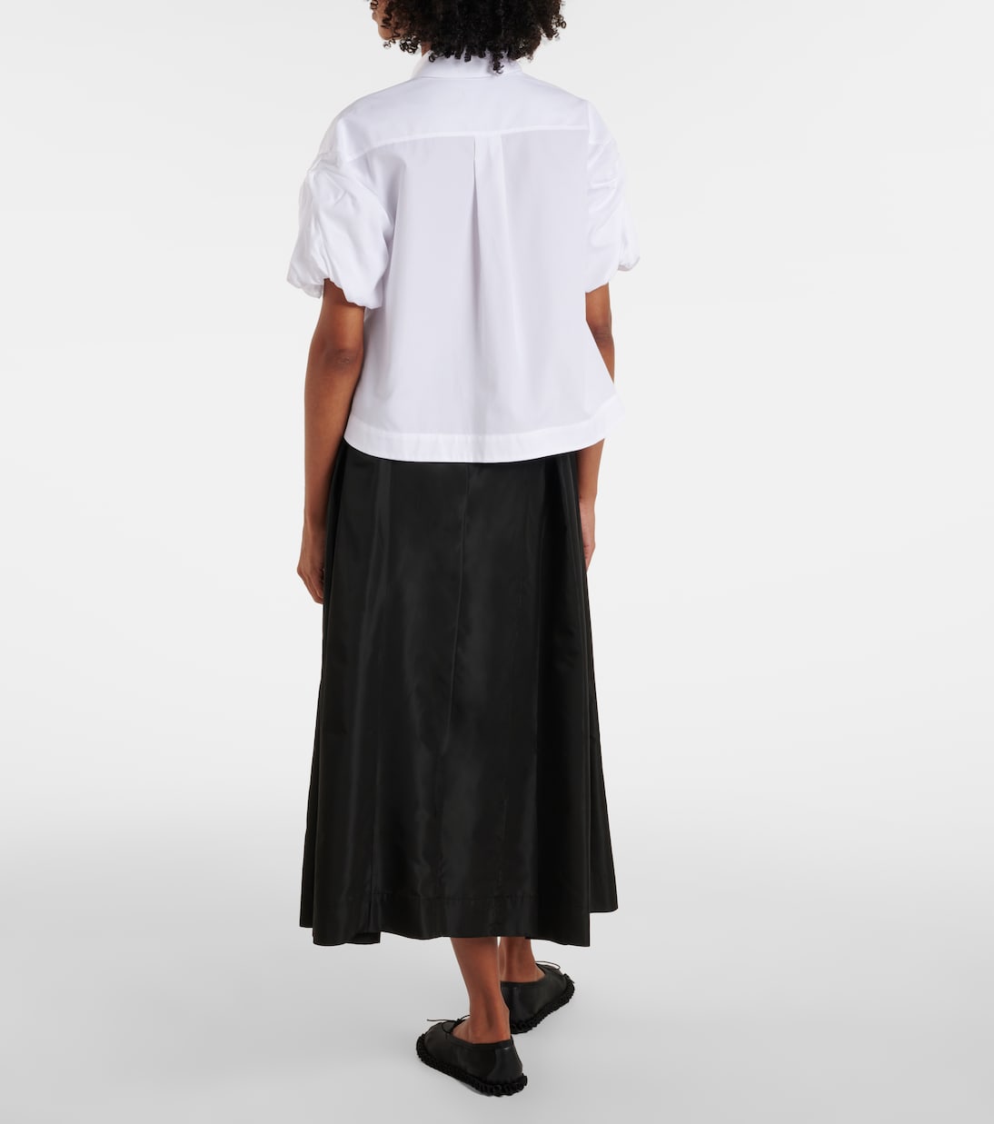 Cropped puff-sleeve cotton poplin shirt | Simone Rocha