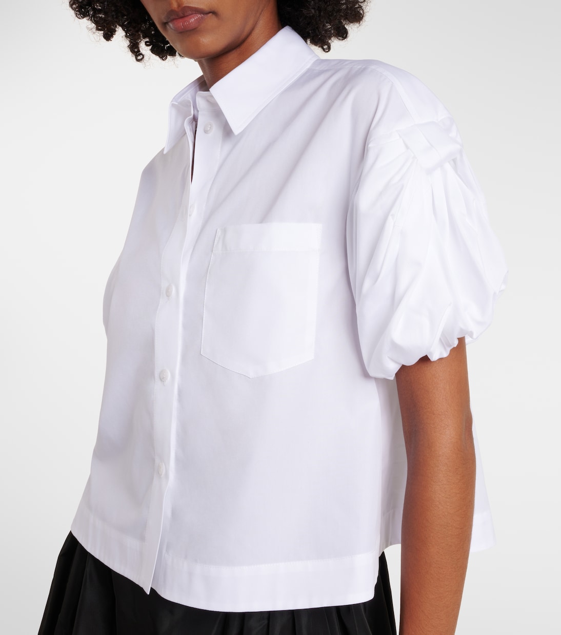 Cropped puff-sleeve cotton poplin shirt | Simone Rocha