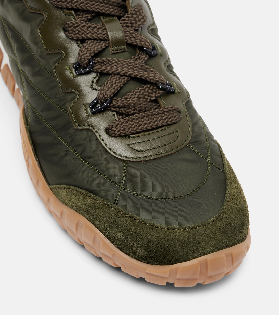 Tyre suede-trimmed sneakers | Miu Miu