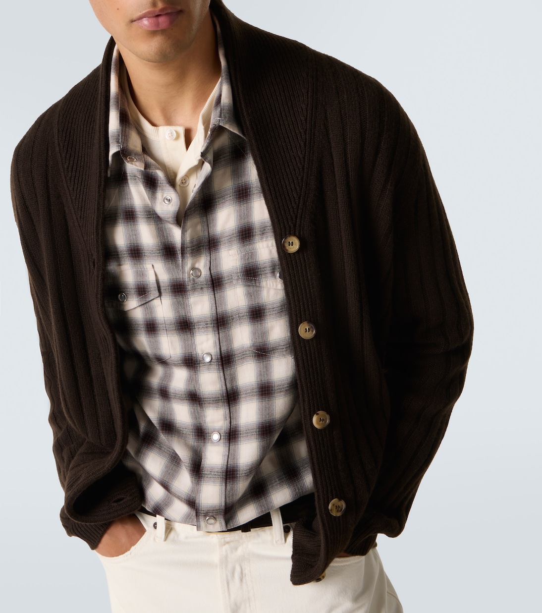 Mr Denver ribbed-knit cashmere cardigan | Arch4
