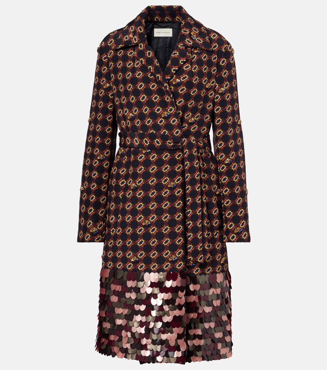 Manteau en soie à sequins | Dries Van Noten