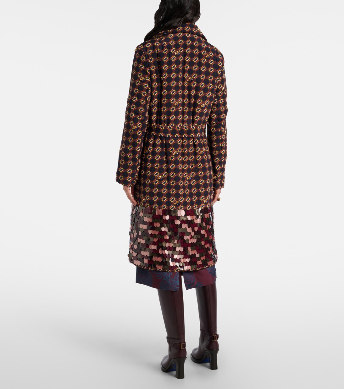 Manteau en soie à sequins | Dries Van Noten