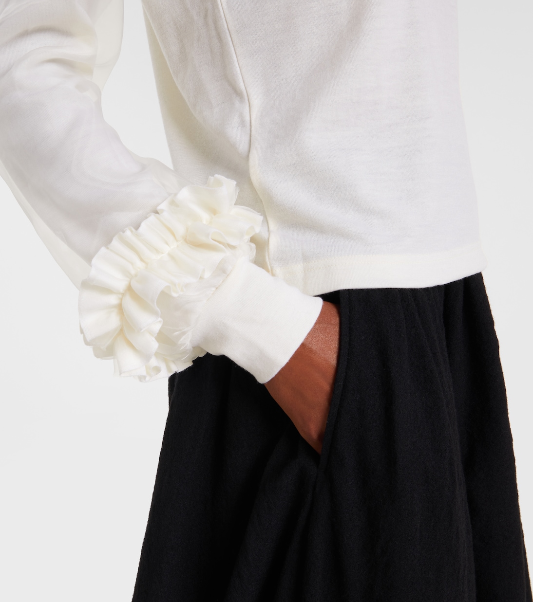 Pullover aus Wolle mit Tüll | Noir Kei Ninomiya