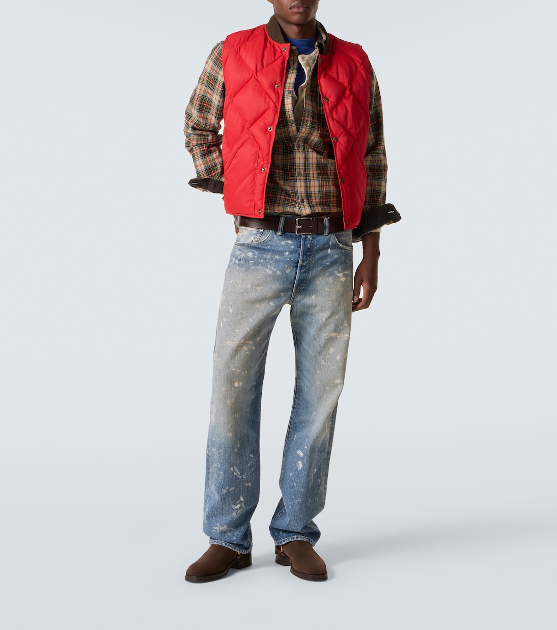 Plaid wool and cotton-blend twill shirt | RRL
