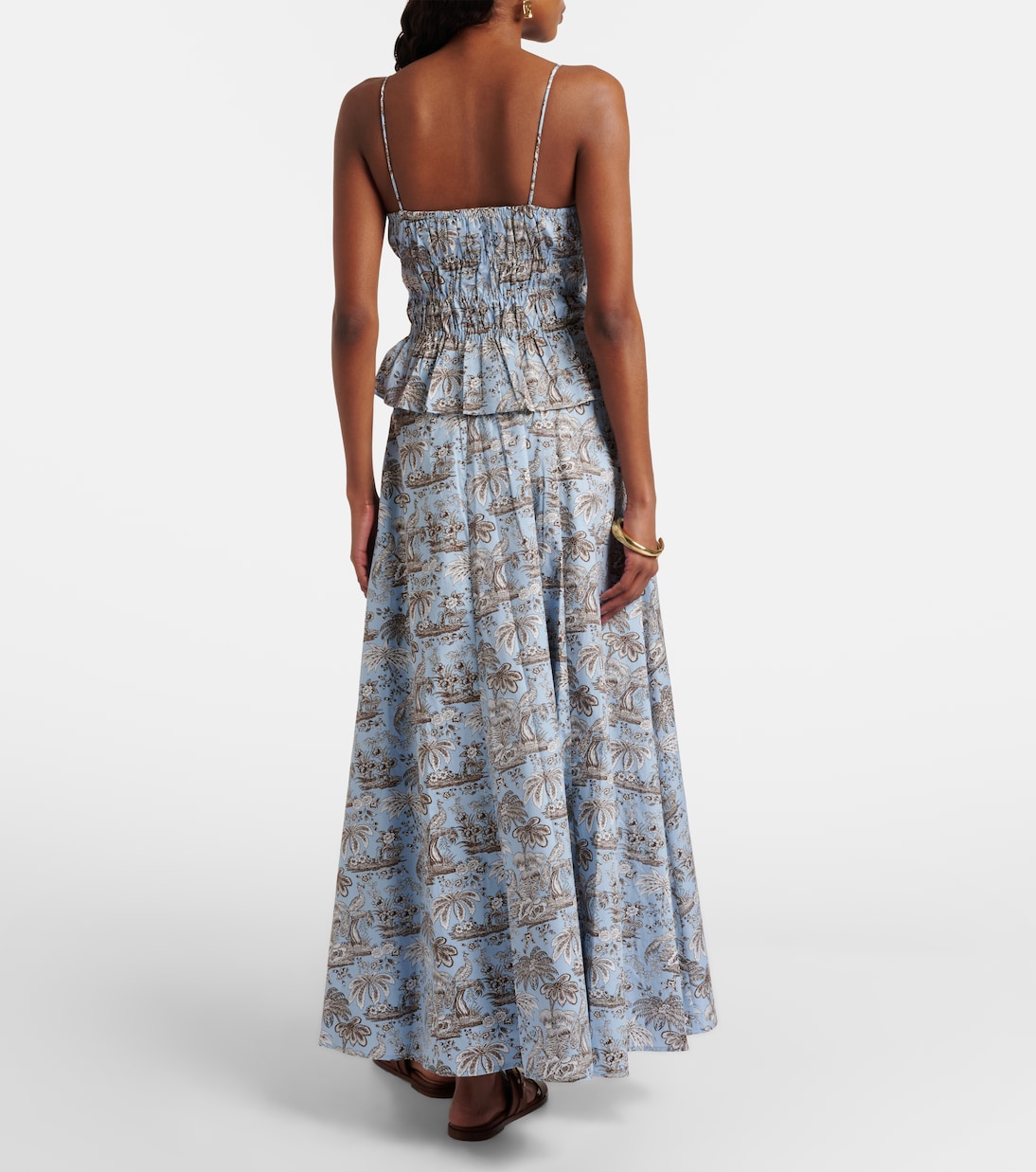 Floral cotton midi skirt | Staud