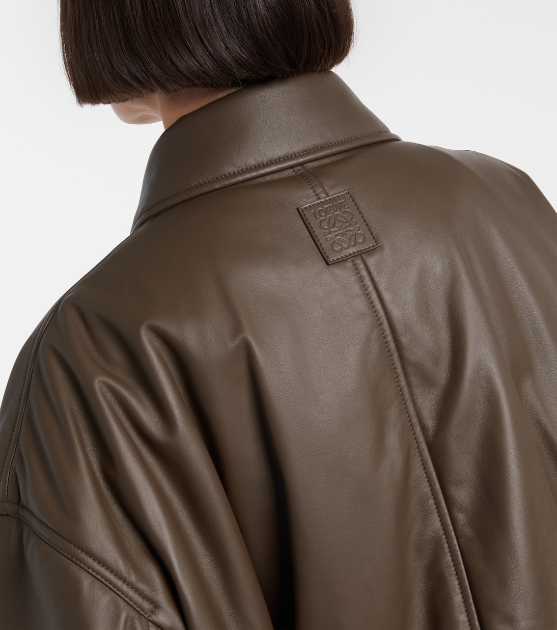 Cropped leather biker jacket | Loewe