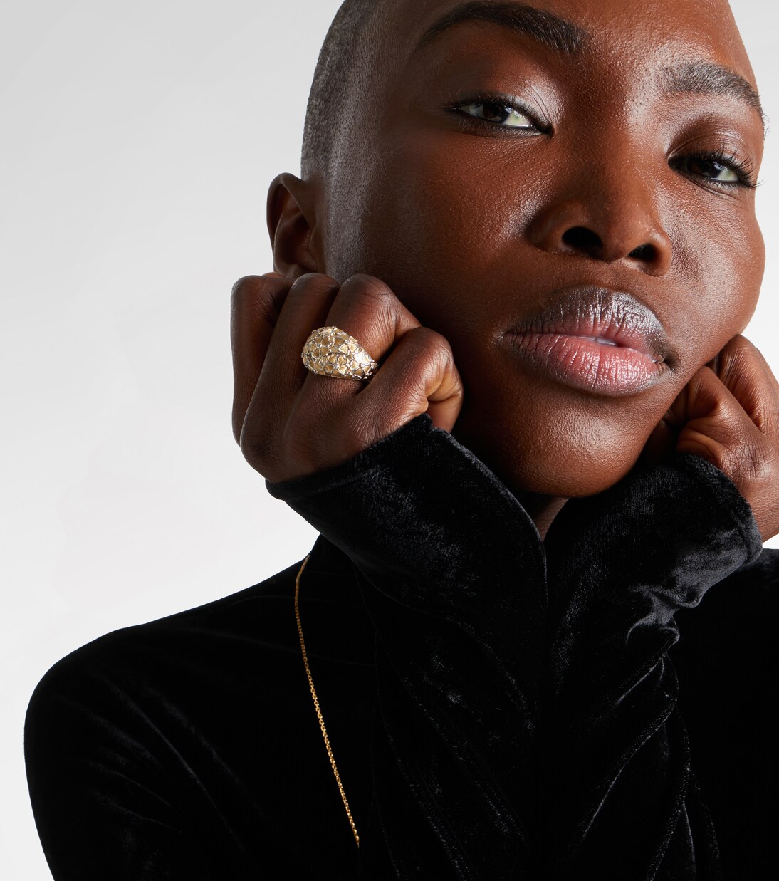 Dôme Fleurie 9kt gold (375/1000) ring with diamonds | Yvonne Léon