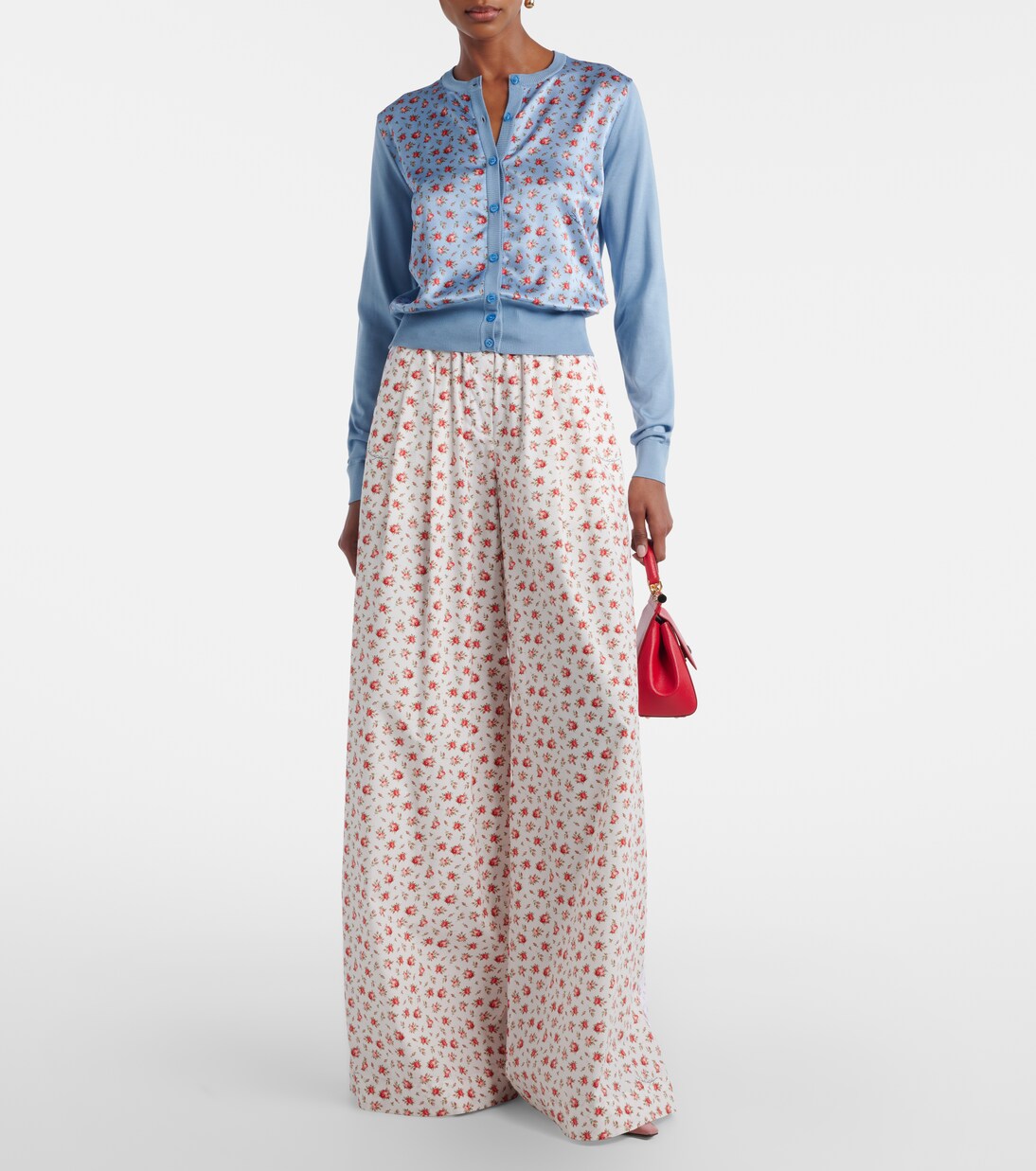 Floral cotton-blend poplin wide-leg pants | Dolce&Gabbana