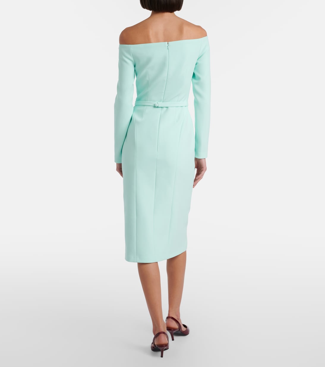 Jay floral-appliqué crêpe midi dress | Safiyaa