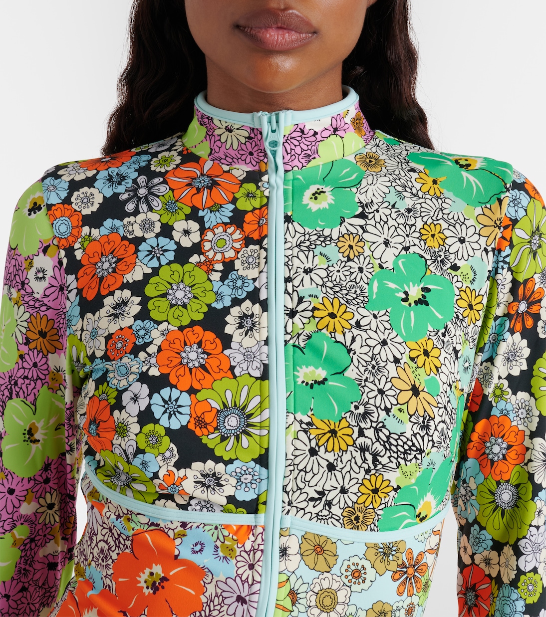 Orange Blossom floral rashguard swimsuit | Alémais