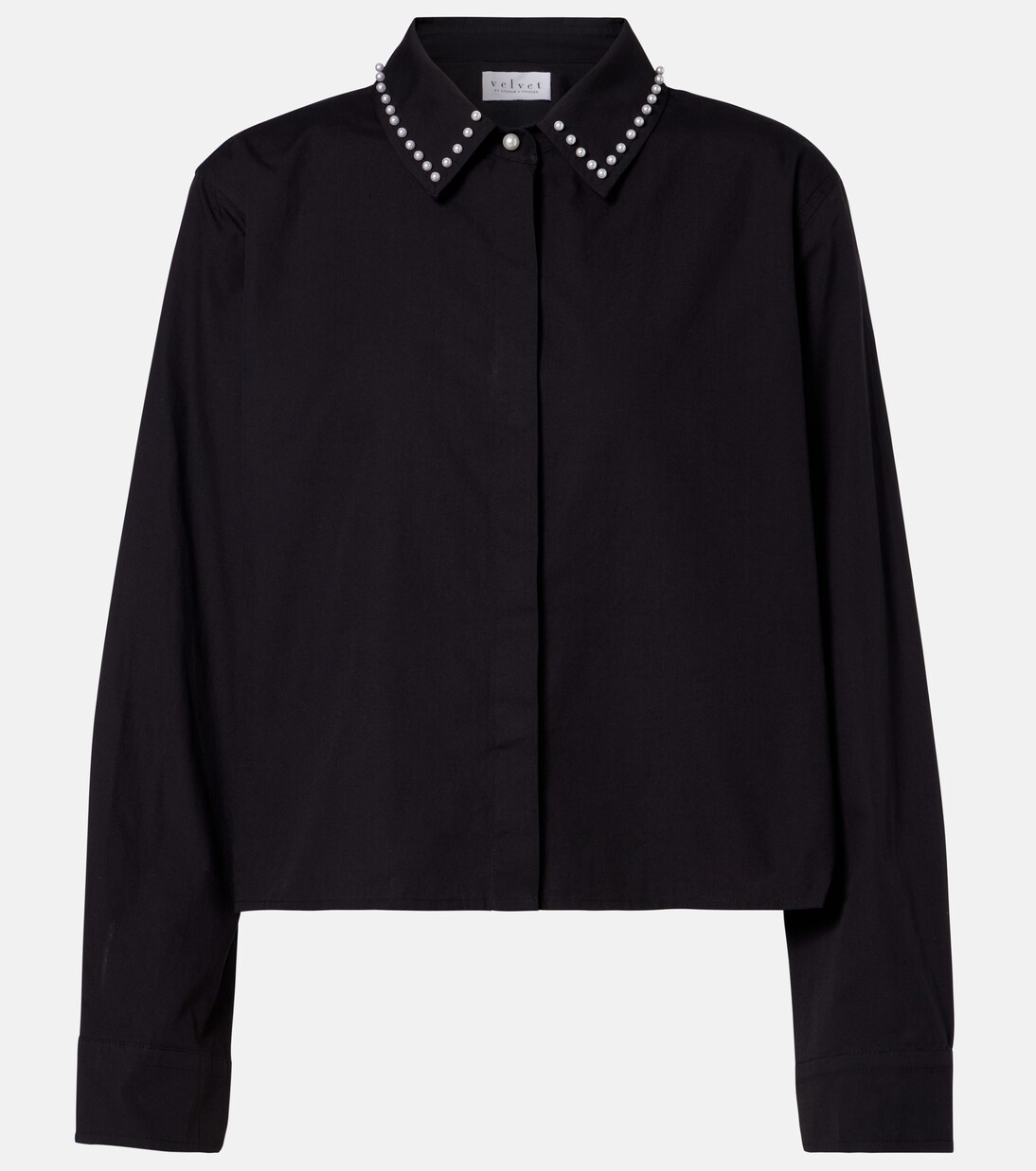 Jocelyn beaded cotton poplin shirt | Velvet