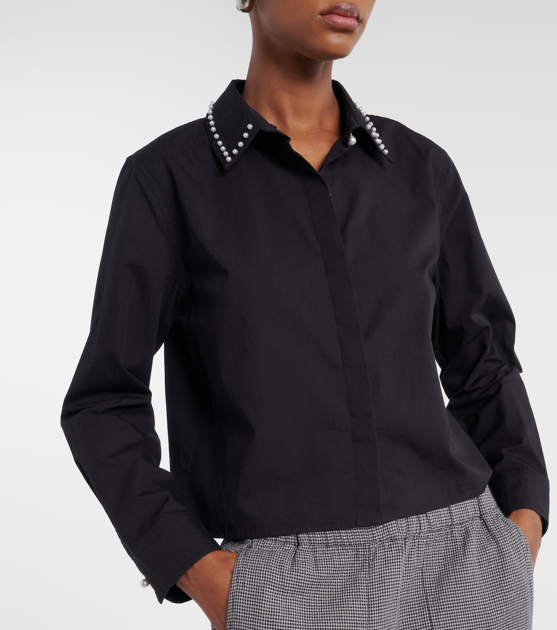 Jocelyn beaded cotton poplin shirt | Velvet