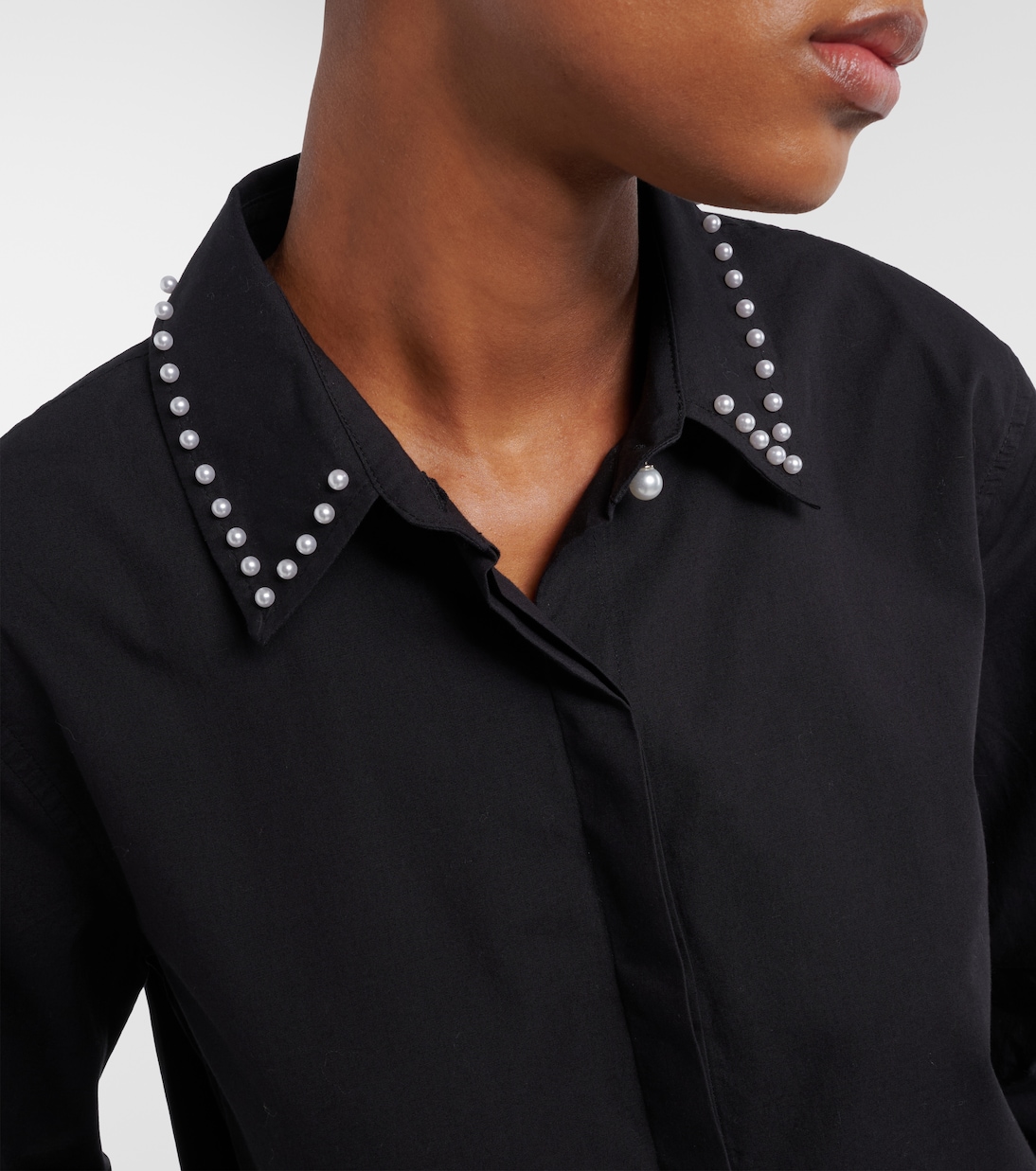 Jocelyn beaded cotton poplin shirt | Velvet