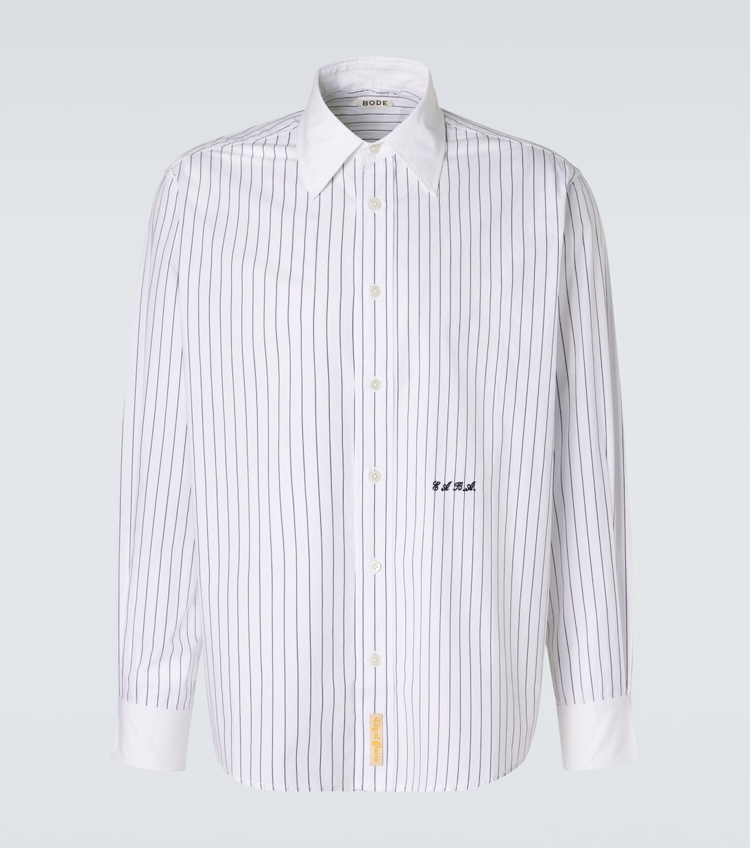 Pinstripe cotton poplin shirt | Bode
