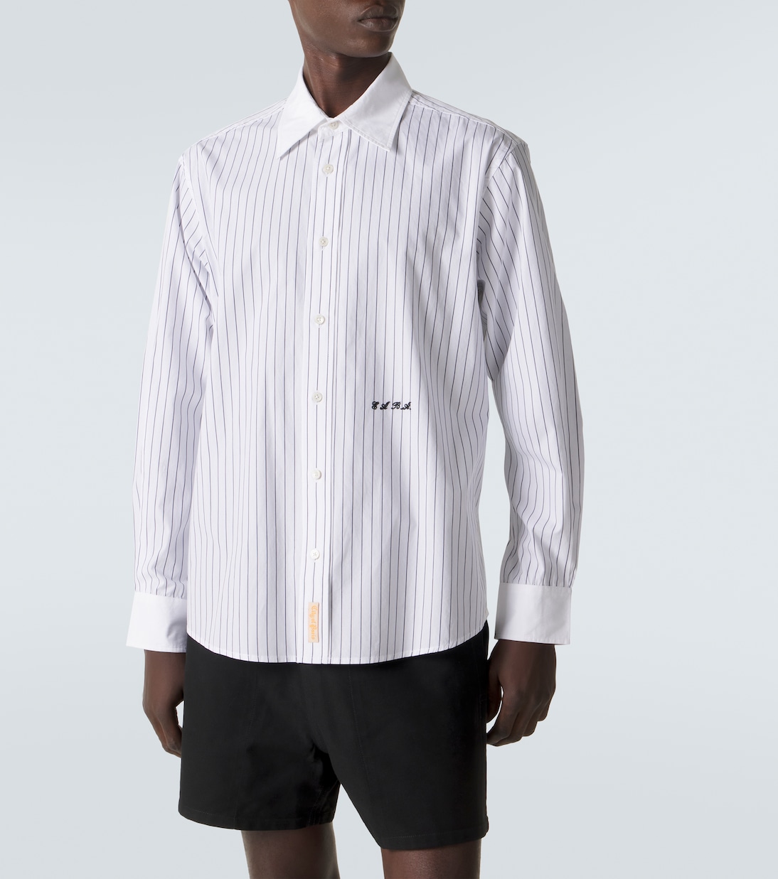 Pinstripe cotton poplin shirt | Bode