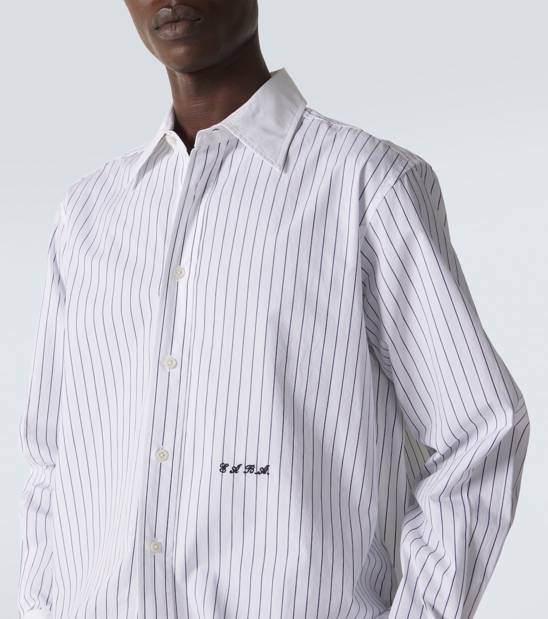 Pinstripe cotton poplin shirt | Bode