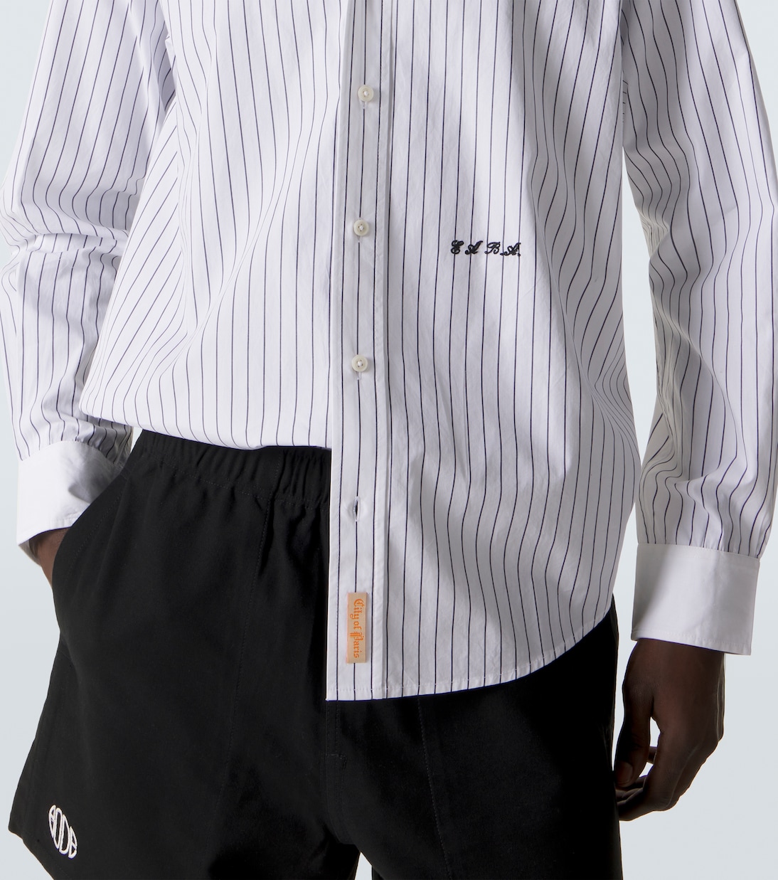 Pinstripe cotton poplin shirt | Bode