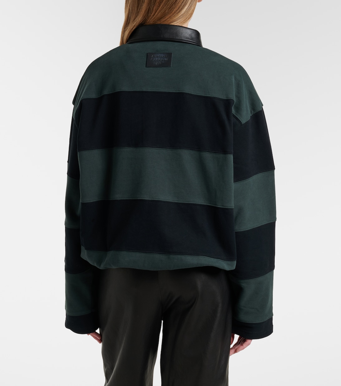 Polo oversized de jersey algodón a rayas | Acne Studios