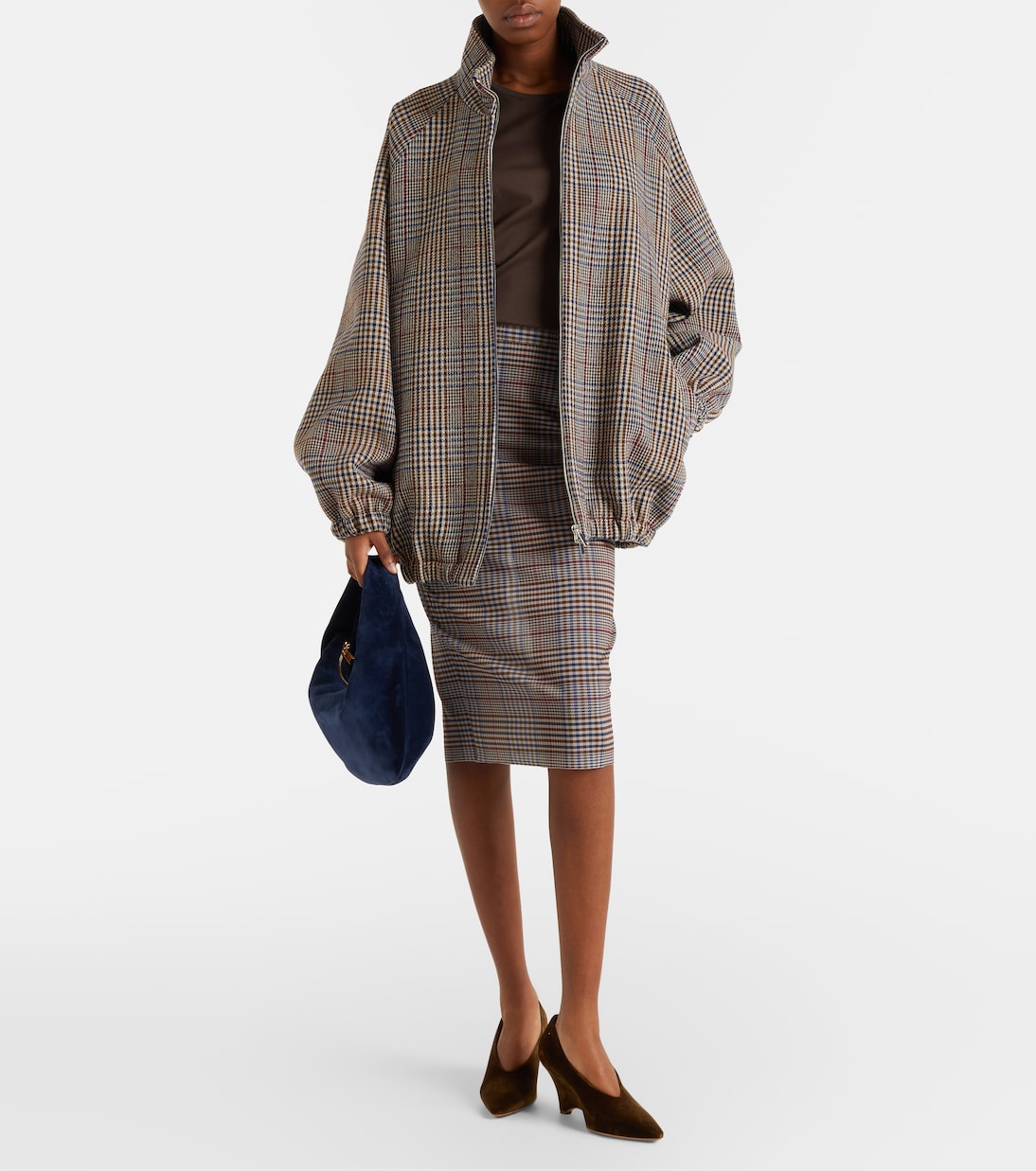 Aurora plaid sheer mesh midi skirt | The Frankie Shop