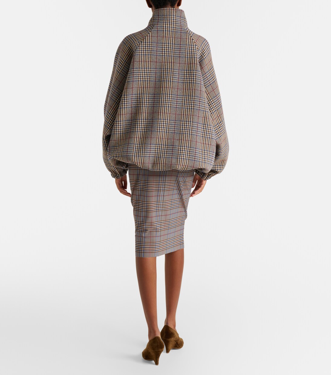 Aurora plaid sheer mesh midi skirt | The Frankie Shop