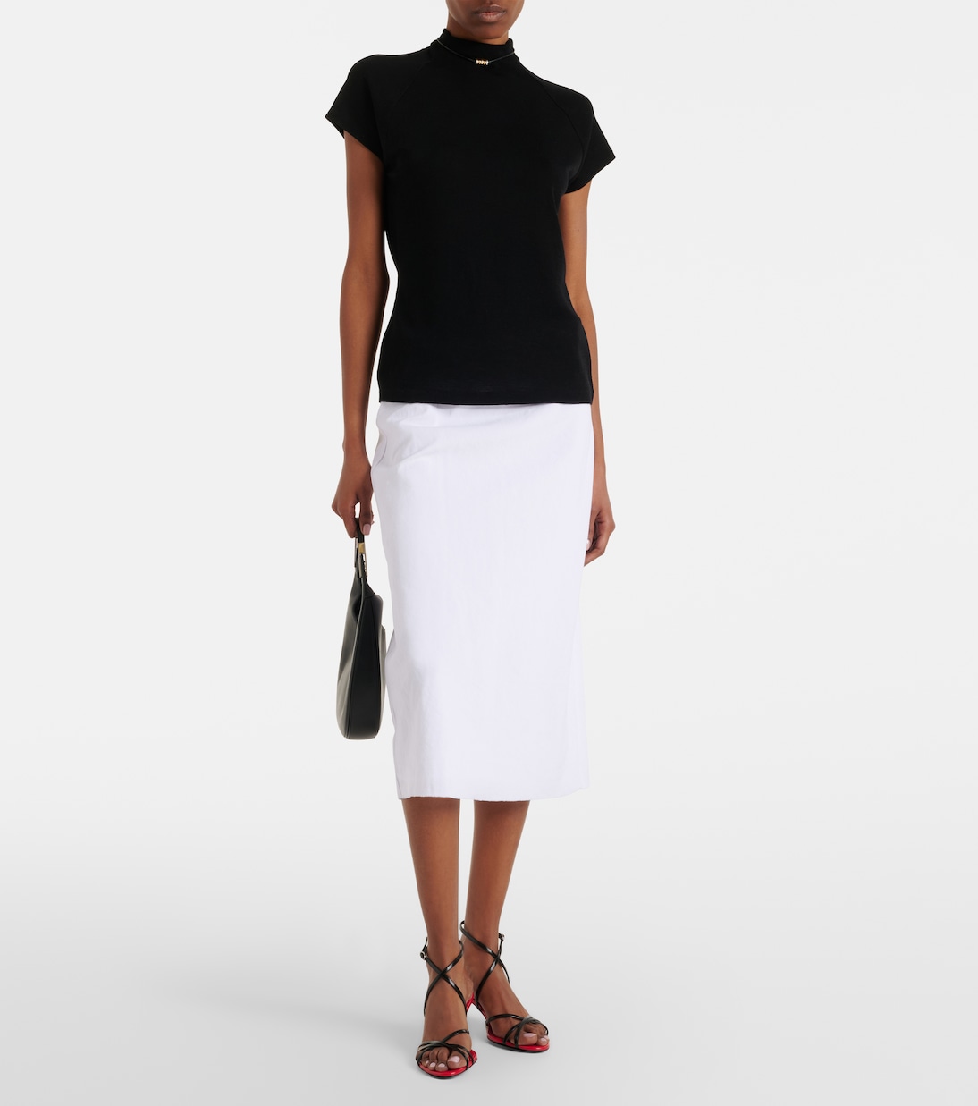 Easy linen-blend midi skirt | Vince