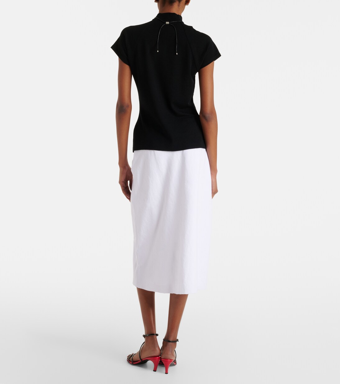 Easy linen-blend midi skirt | Vince