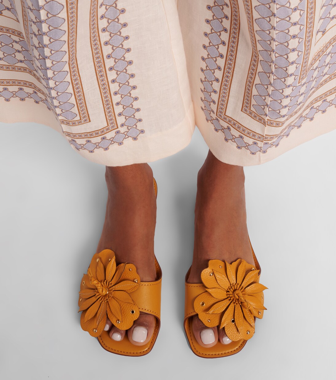 Brightside floral-appliqué leather sandals | Zimmermann
