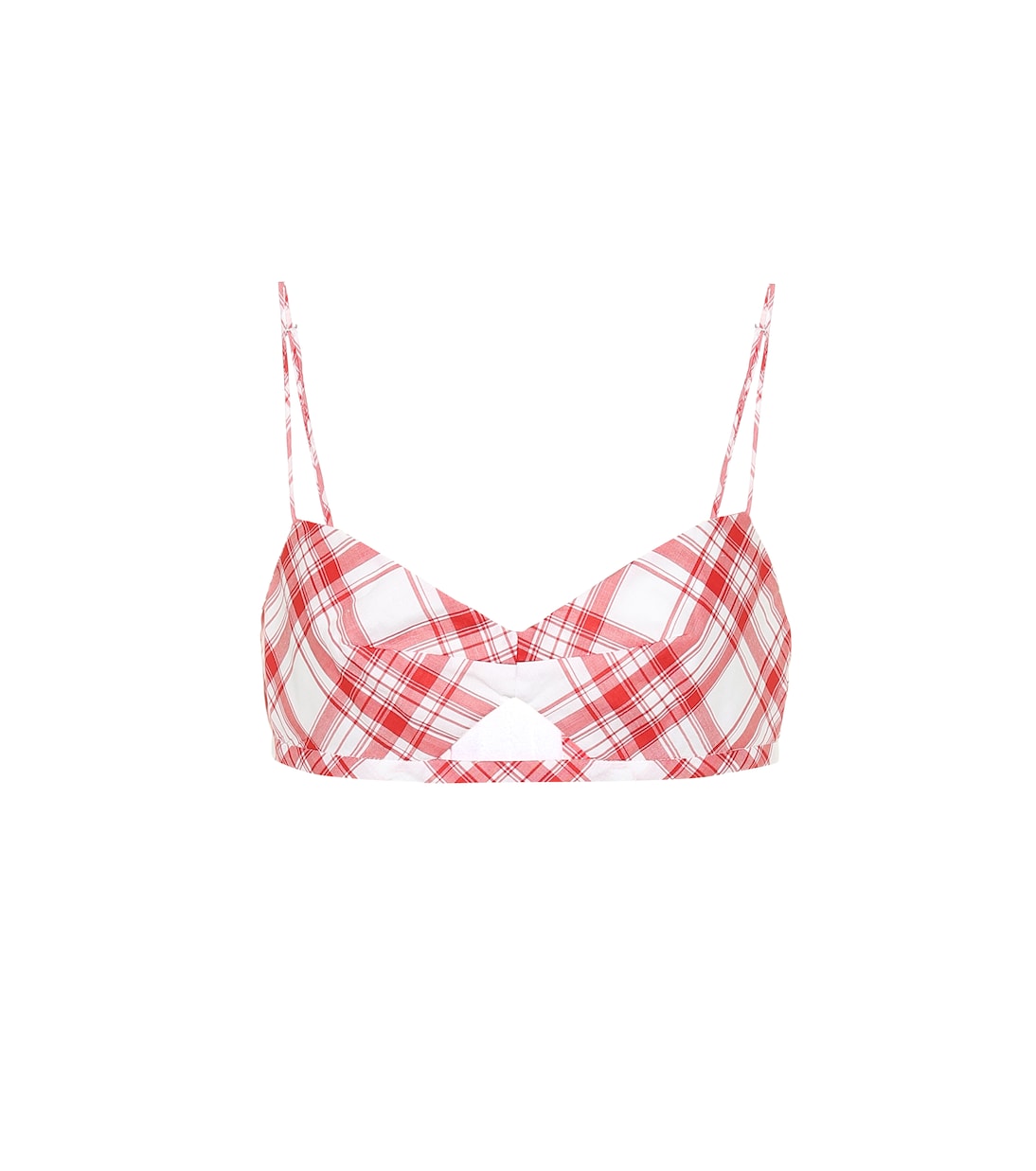 Top bralette Gaia a quadri in cotone | Gabriela Hearst