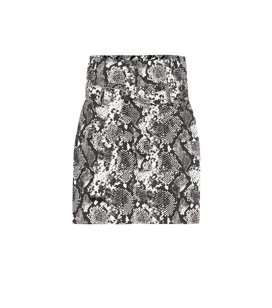 Mini-jupe à taille haute en coton à motif serpent | The Attico