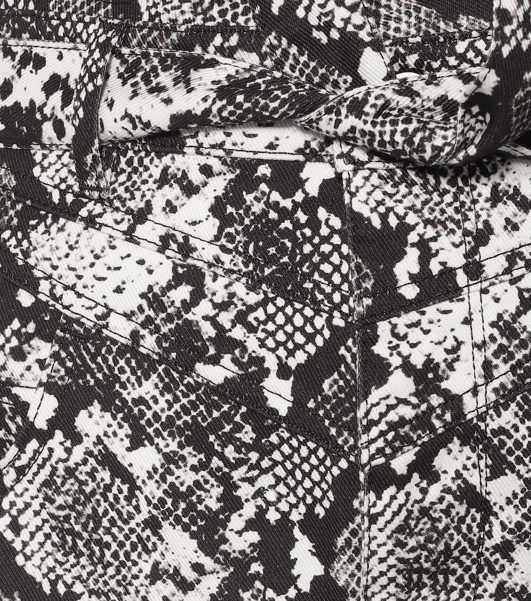 Mini-jupe à taille haute en coton à motif serpent | The Attico