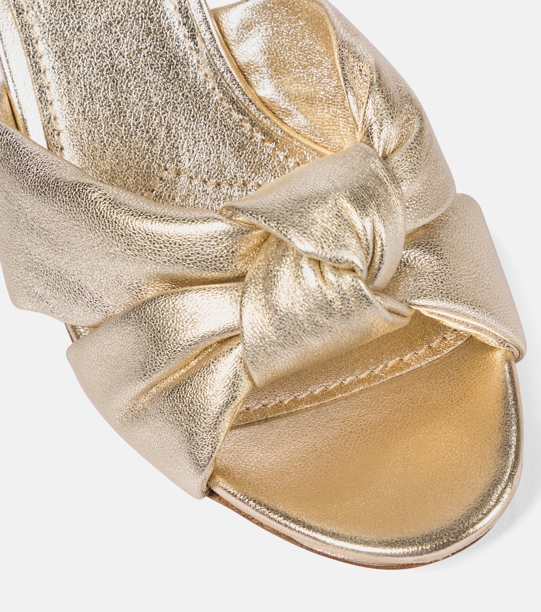 Mules en cuir métallisé | Miu Miu