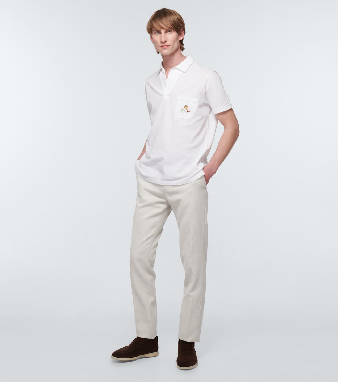 Chinohose Twisted aus Leinen | Loro Piana