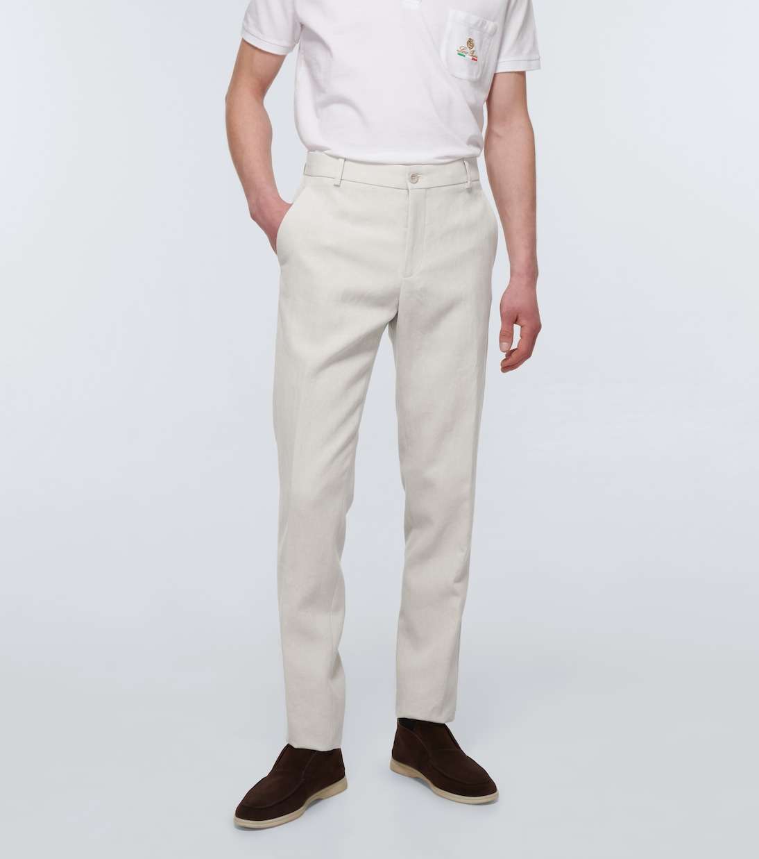 Chinohose Twisted aus Leinen | Loro Piana
