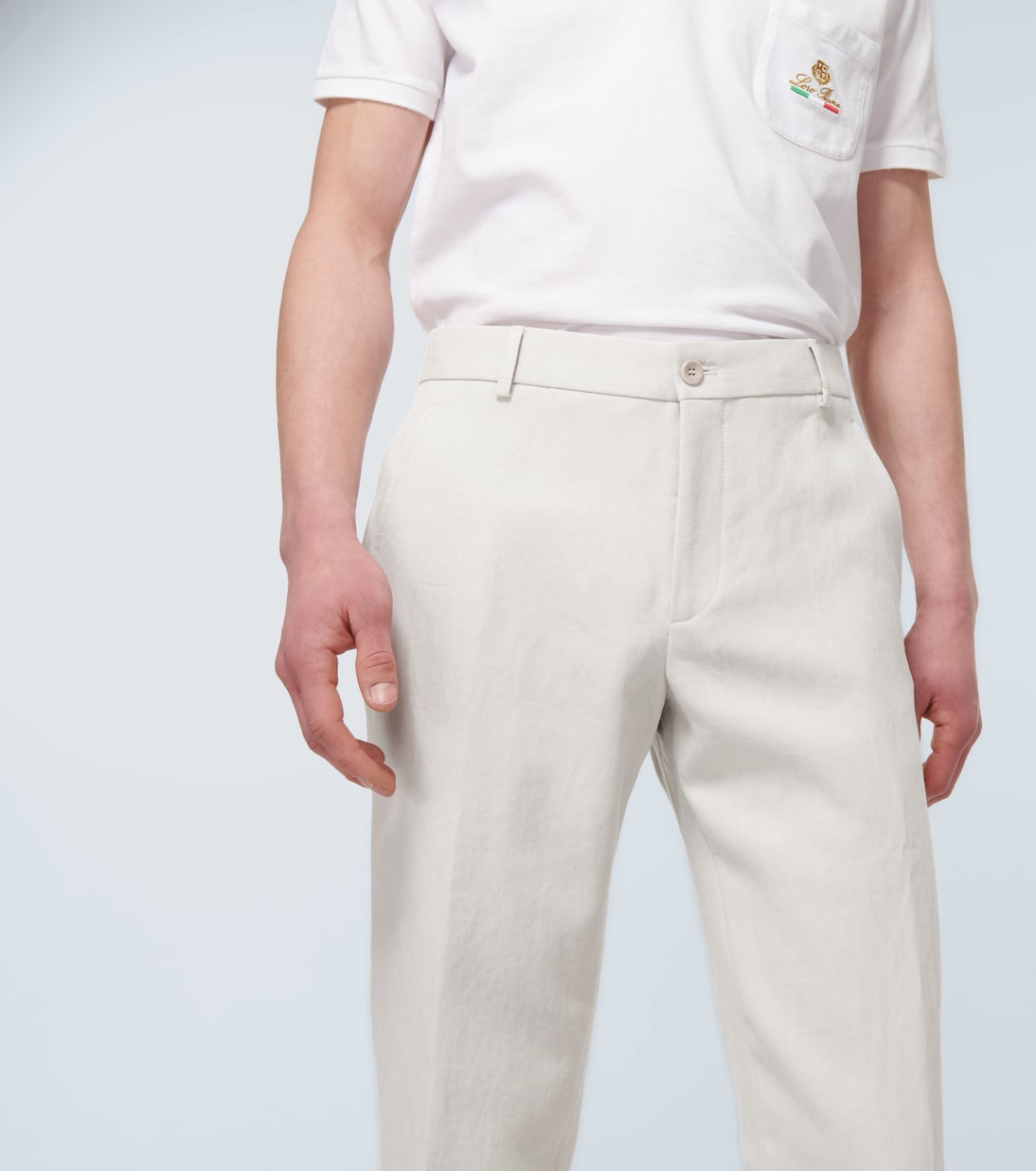 Chinohose Twisted aus Leinen | Loro Piana